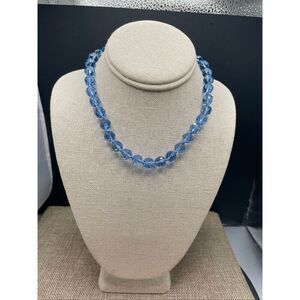 Heidi Daus Blue Crystal Choker Necklace Toggle Clasp